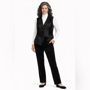 Lauren Ralph Lauren Denim Velvet Cotton Patchwork Vest Womens Medium NWT Vintage